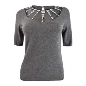 Sutton‎ Studio Women's Elbow Sleeve Top with Organza